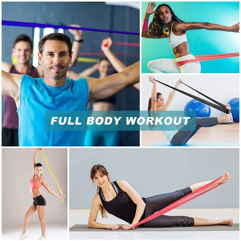 Natural Latex Resistance Bands - огляд і ціна Pilates Bar Kit With Resistance Bands