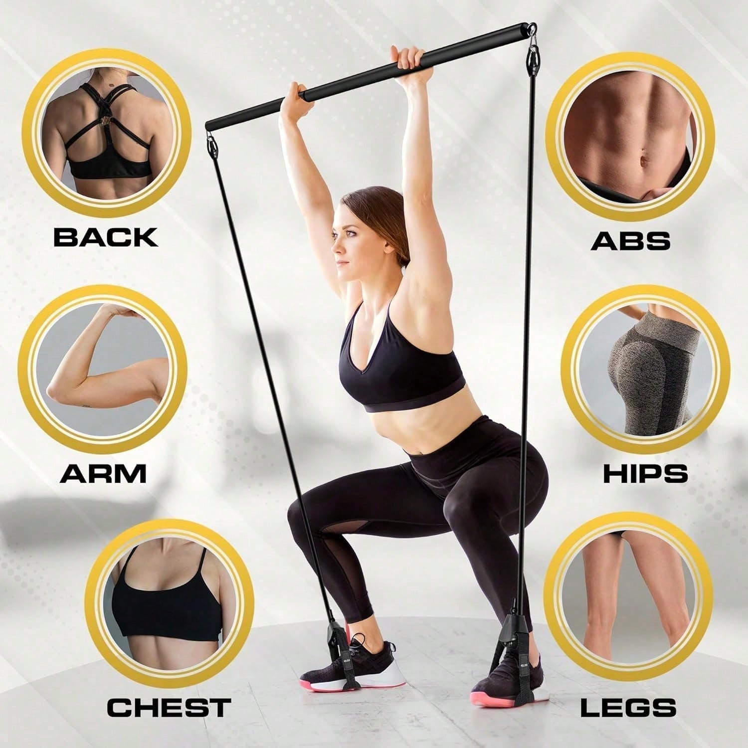 Pilates Bar Kit with Resistanc - огляд і ціна Pilates Bar Kit With Resistance Bands