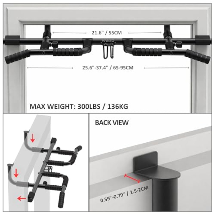 Doorway Pull Up Bar Set with S - огляд і ціна Door Pull Up Bar No Screw