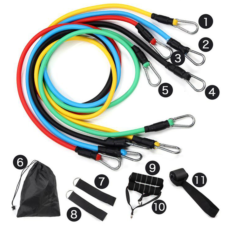 New 11PCS Set Muscle Training  - огляд і ціна Resistance Bands Set With Handles